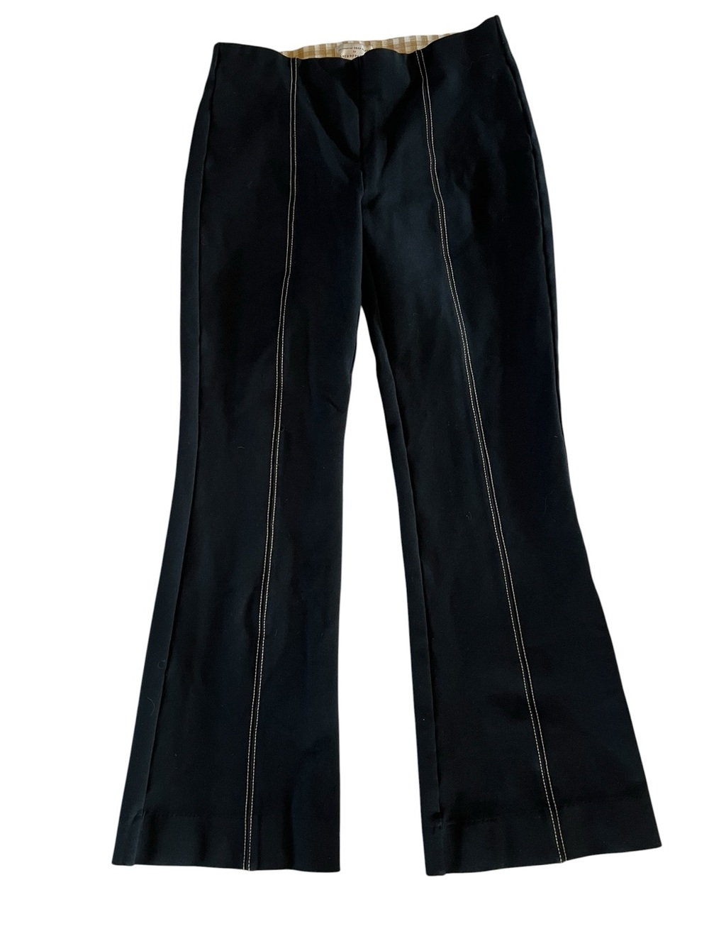 Anthropologie The Essential Crop Flare Black Ponte Pants XS Officewear Minimal - Picture 2 of 7